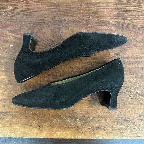 Yves Saint Laurent Classic Black Suede Pump Heels Size 7 - Picture 6 of 10